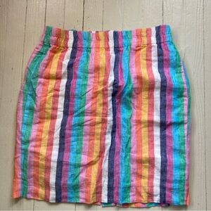 J. Crew Rainbow linen Striped Skirt